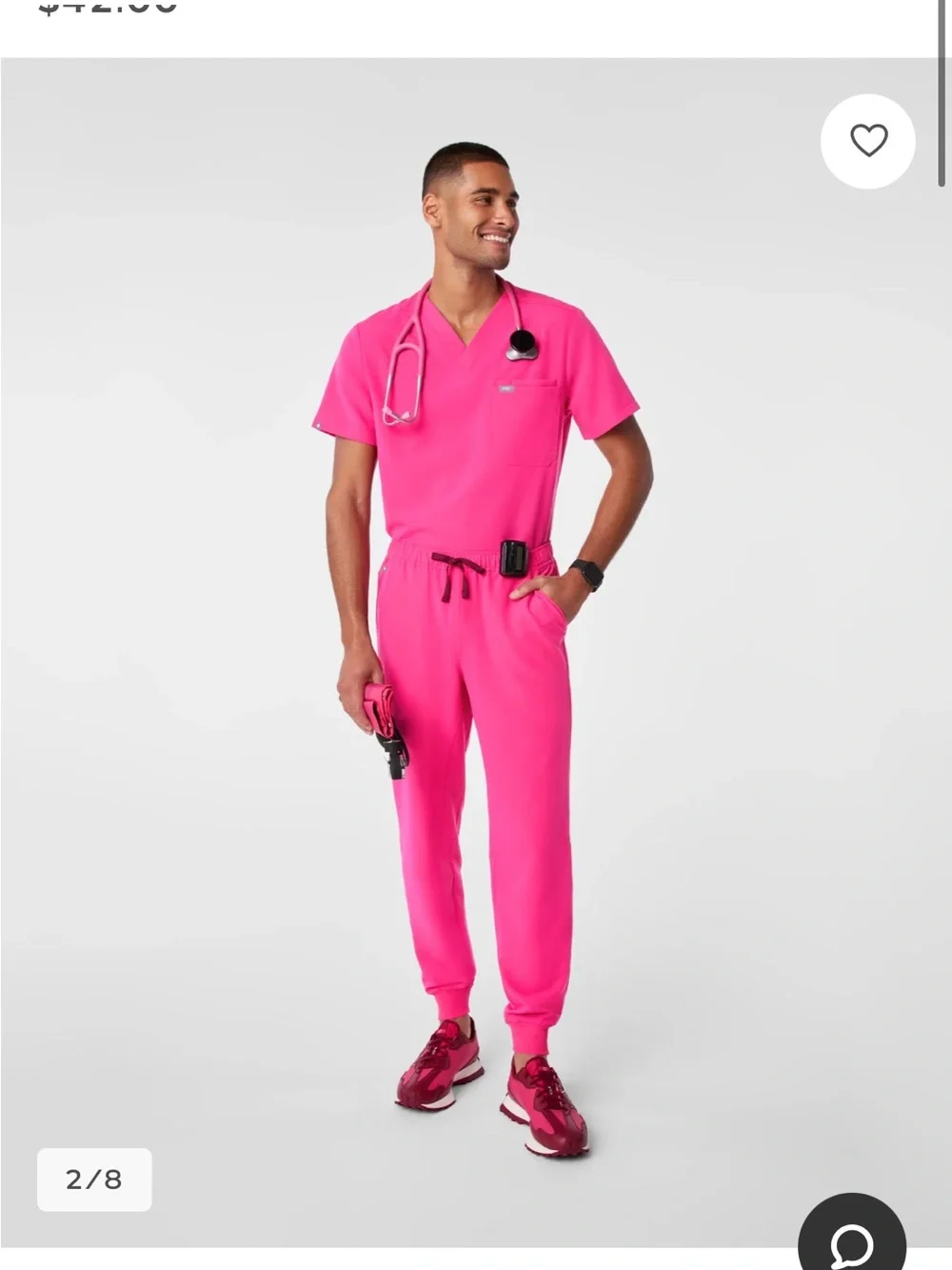 Figs Scrubs Set in Shocking Pink - Men’s size small - Picture 1 of 5